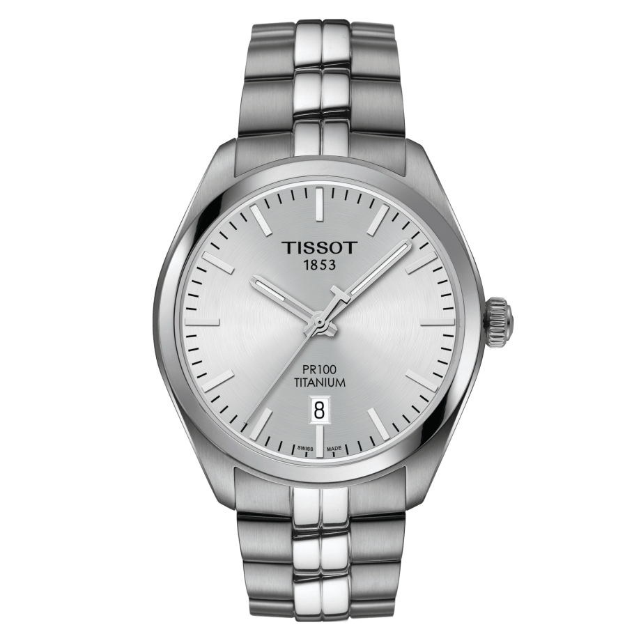 Tissot T101.410.44.031.00 : PR 100 Quartz 39 Titanium / Silver / Bracelet