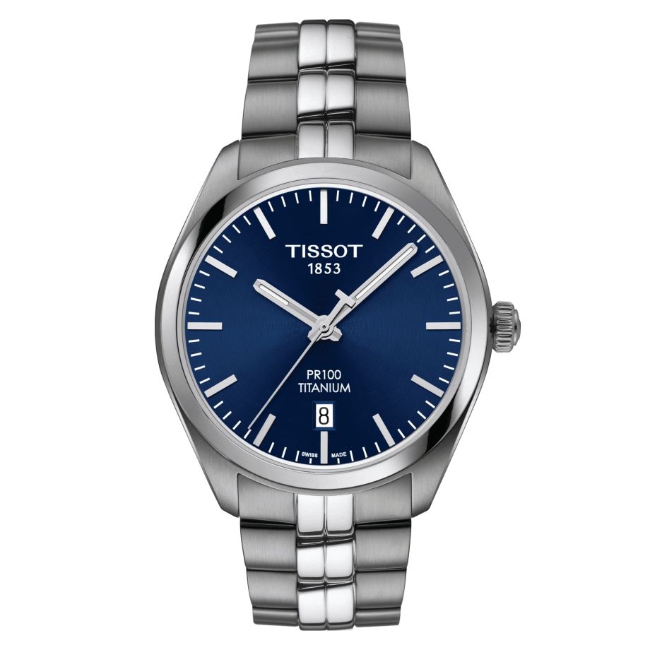 Tissot T101.410.44.041.00 : PR 100 Quartz 39 Titanium / Blue / Bracelet