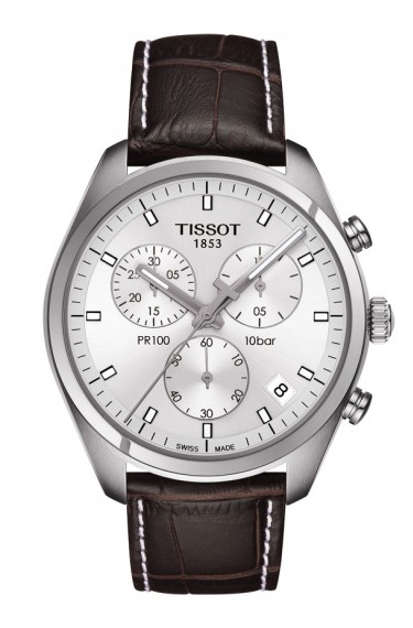 Tissot T101.417.16.031.00 : PR 100 Chronograph Quartz 41 Stainless Steel / Silver / Strap