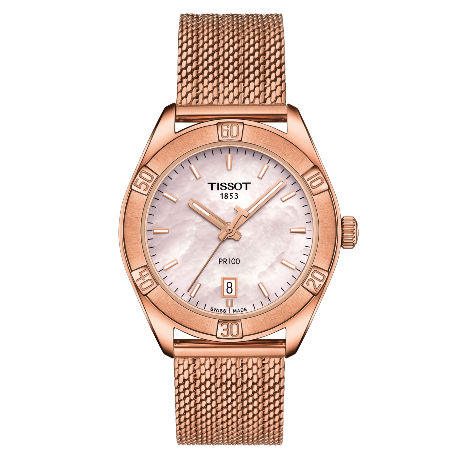 Tissot T101.910.33.151.00 : PR 100 Sport Chic 36 Rose Gold / MOP / Mesh