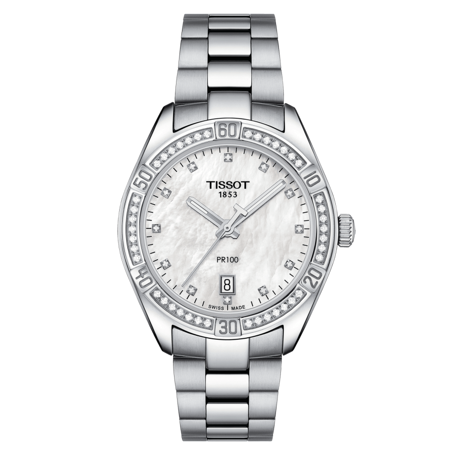 Tissot T101.910.61.116.00 : PR 100 Sport Chic 36 Stainless Steel / Diamond / MOP / Bracelet
