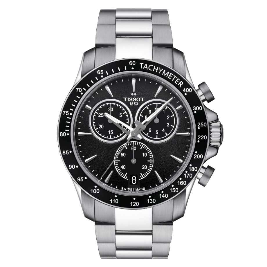 Tissot T106.417.11.051.00 : V8 Quartz Chronograph Stainless Steel / Black / Bracelet