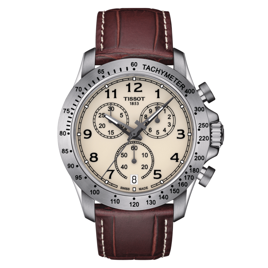 Tissot T106.417.16.262.00 : V8 Quartz Chronograph Stainless Steel / Ivory