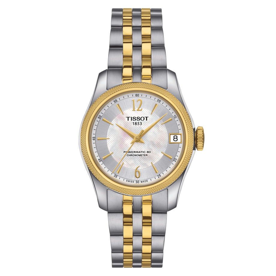 Tissot T108.208.22.117.00 : Ballade Powermatic 80 COSC 32 Stainless Steel / Yellow Gold PVD / MOP / Bracelet