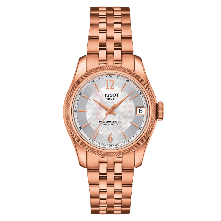 Tissot T108.208.33.117.00 : Ballade Powermatic 80 COSC 32 Rose Gold PVD / MOP / Bracelet