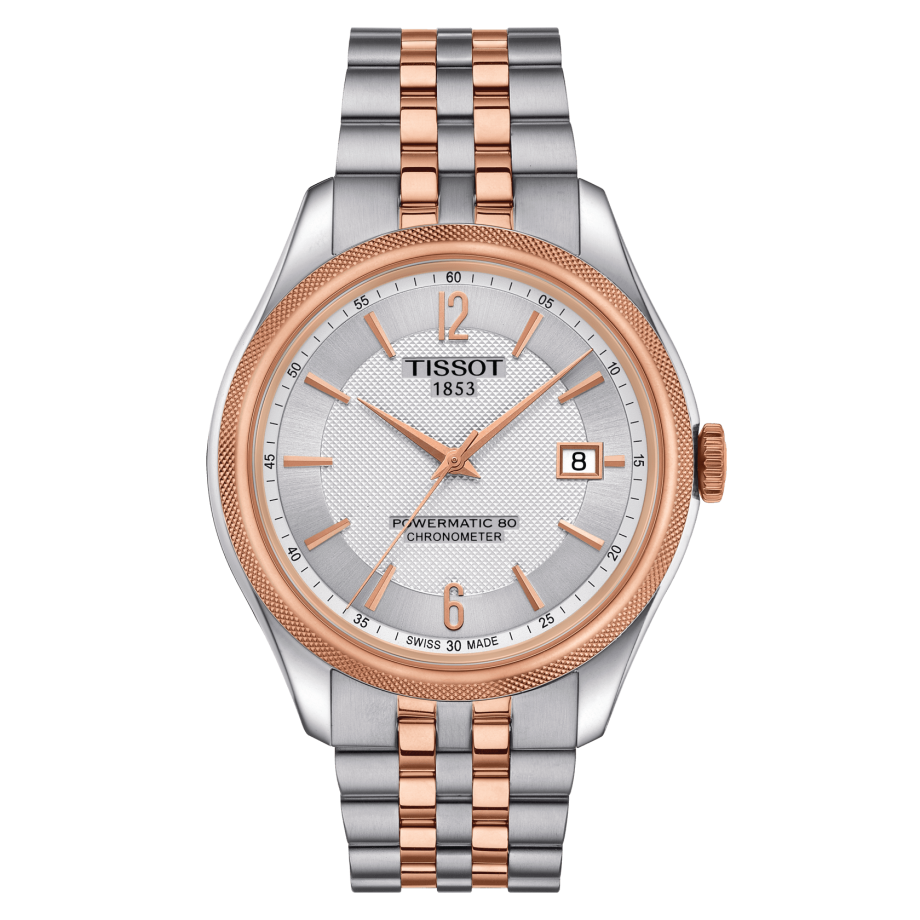 Tissot T108.408.22.037.01 : Ballade Powermatic 80 41 Stainless Steel / Rose Gold PVD / Silver / Bracelet