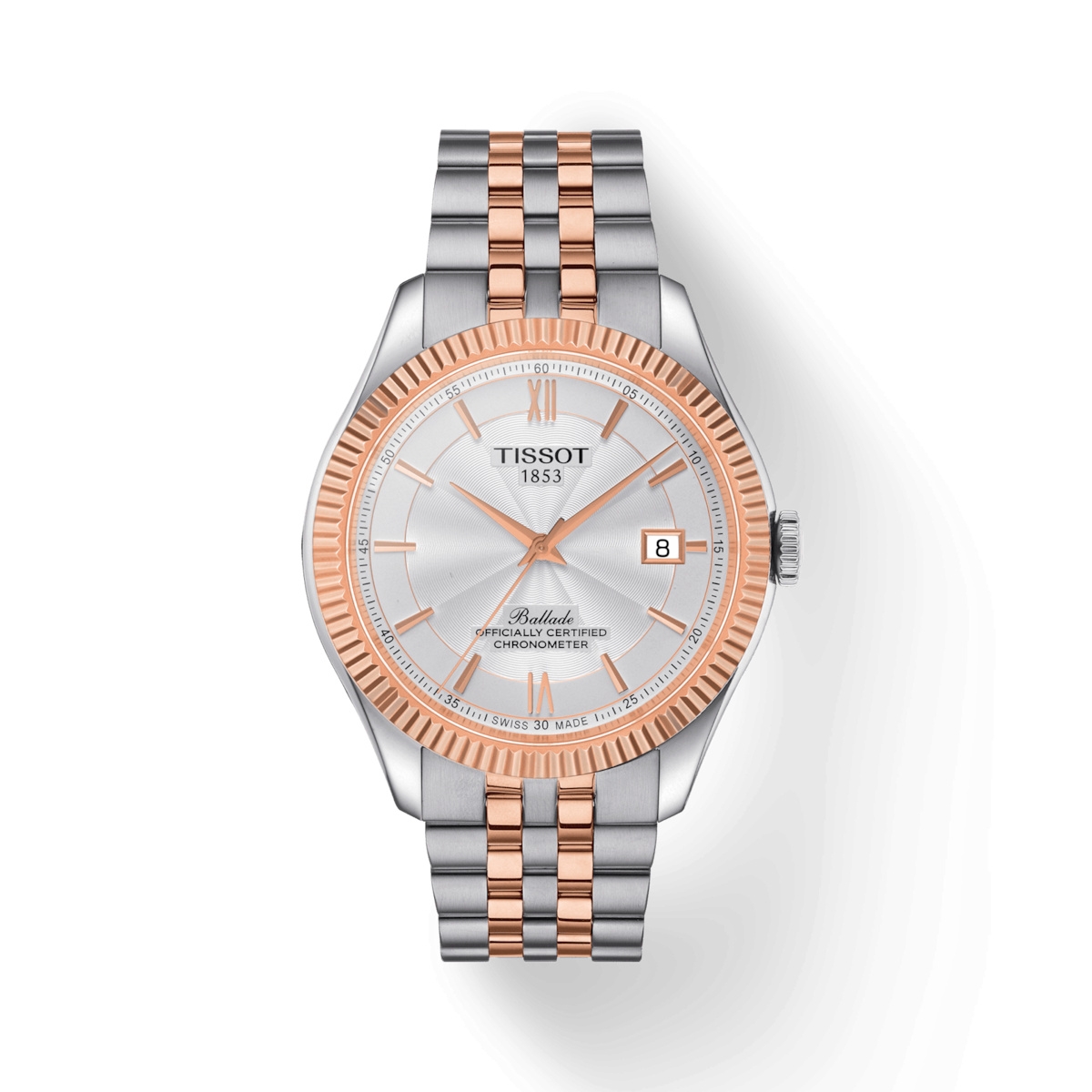 Tissot T108.408.22.278.00 : Ballade Powermatic 80 41 Stainless Steel - Rose Gold PVD / Silver / Bracelet