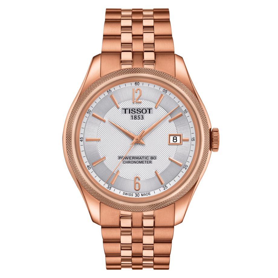 Tissot T108.408.33.037.00 : Ballade Powermatic 80 41 Rose Gold PVD / Silver / Bracelet