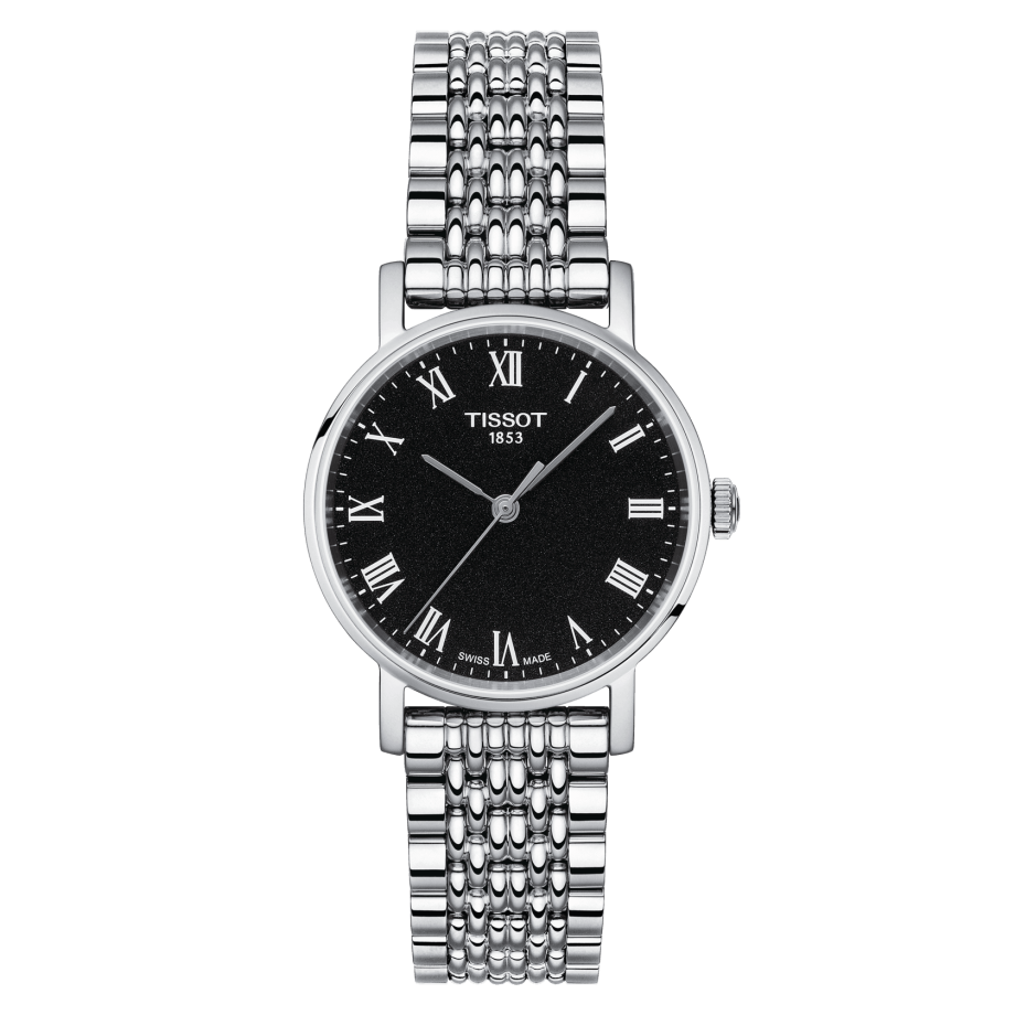 Tissot T109.210.11.053.00 : Everytime Small Stainless Steel / Black / Bracelet