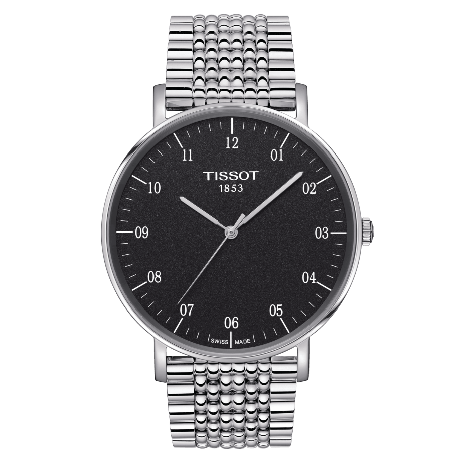Tissot T109.610.11.077.00 : Everytime Large Stainless Steel / Black / Bracelet