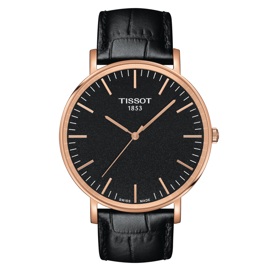 Tissot T109.610.36.051.00 : Everytime Large Rose Gold PVD / Black / Strap