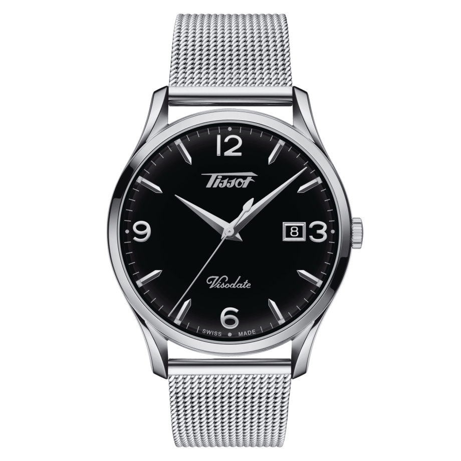 Tissot T118.410.11.057.00 : Visodate Quartz 40 Stainless Steel / Black / Bracelet