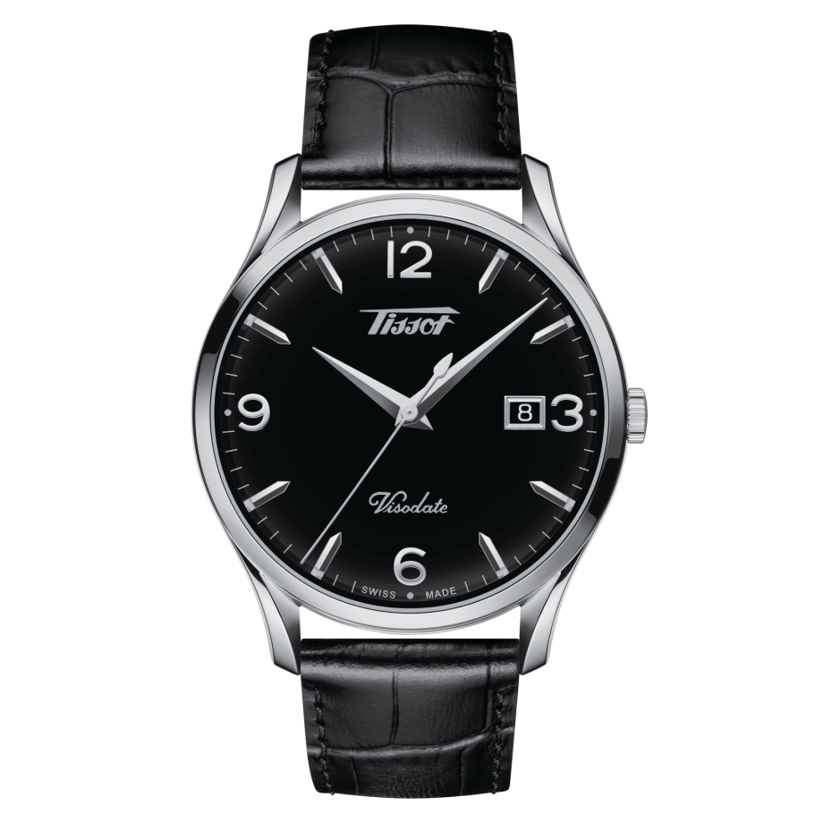 Tissot T118.410.16.057.00 : Visodate Quartz 40 Stainless Steel / Black / Strap