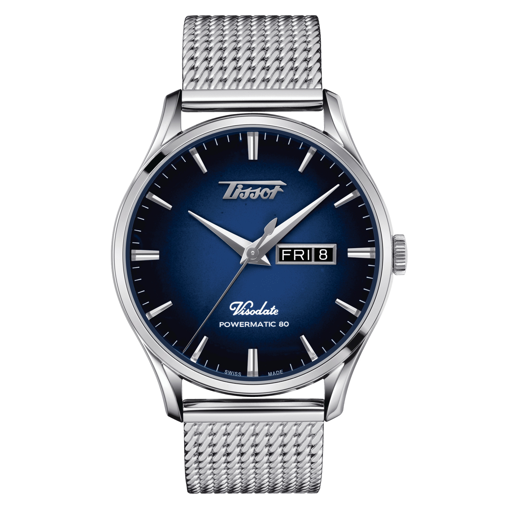Tissot T118.430.11.041.00 : Visodate Powermatic 80 Stainless Steel / Gradient Blue / Bracelet