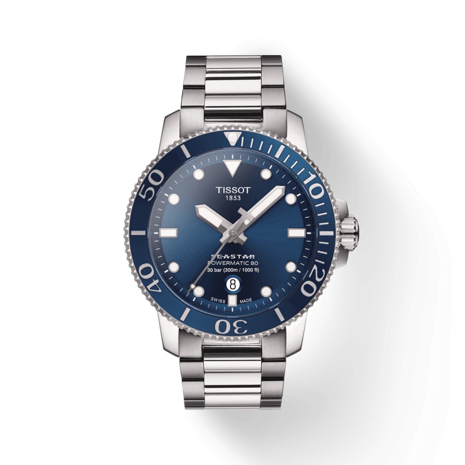 Tissot T120.407.11.041.03 : Seastar 1000 Powermatic 80 43 Stainless Steel / Blue