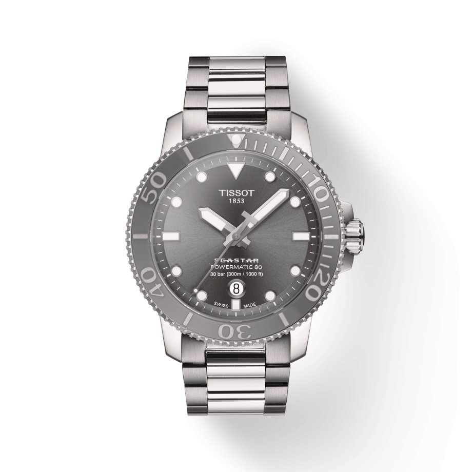 Tissot T120.407.11.081.01 : Seastar 1000 Powermatic 80 43 Stainless Steel / Grey / Bracelet