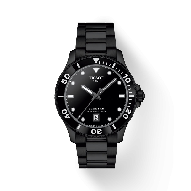 Tissot T120.410.33.051.00 : Seastar 1000 Quartz 40 PVD / Black / Bracelet