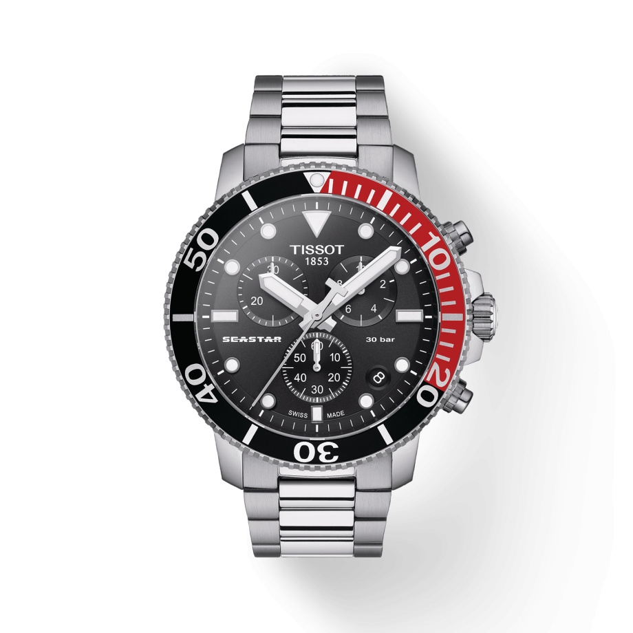 Tissot T120.417.11.051.01 : Seastar 1000 Chronograph Quartz 45.5 Stainless Steel / Black / Bracelet