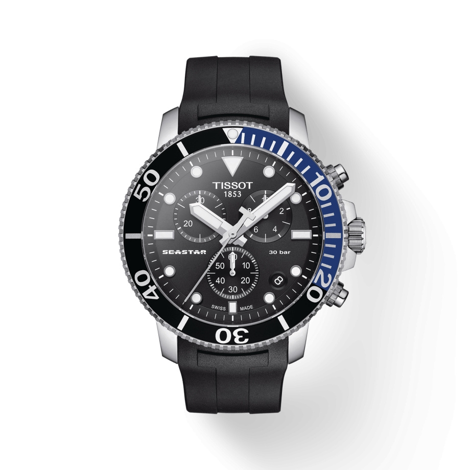 Tissot T120.417.17.051.02 : Seastar 1000 Chronograph Quartz 45.5 Stainless Steel / Black / Rubber