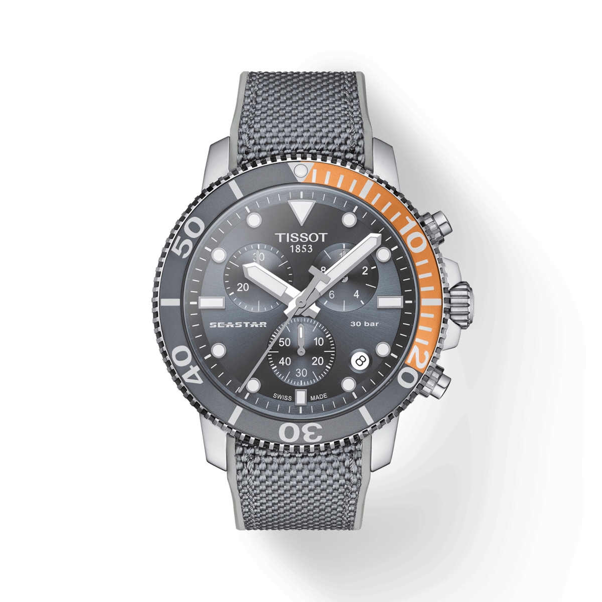 Tissot T120.417.17.081.01 : Seastar 1000 Chronograph Quartz 45.5 Stainless Steel / Grey / Rubber