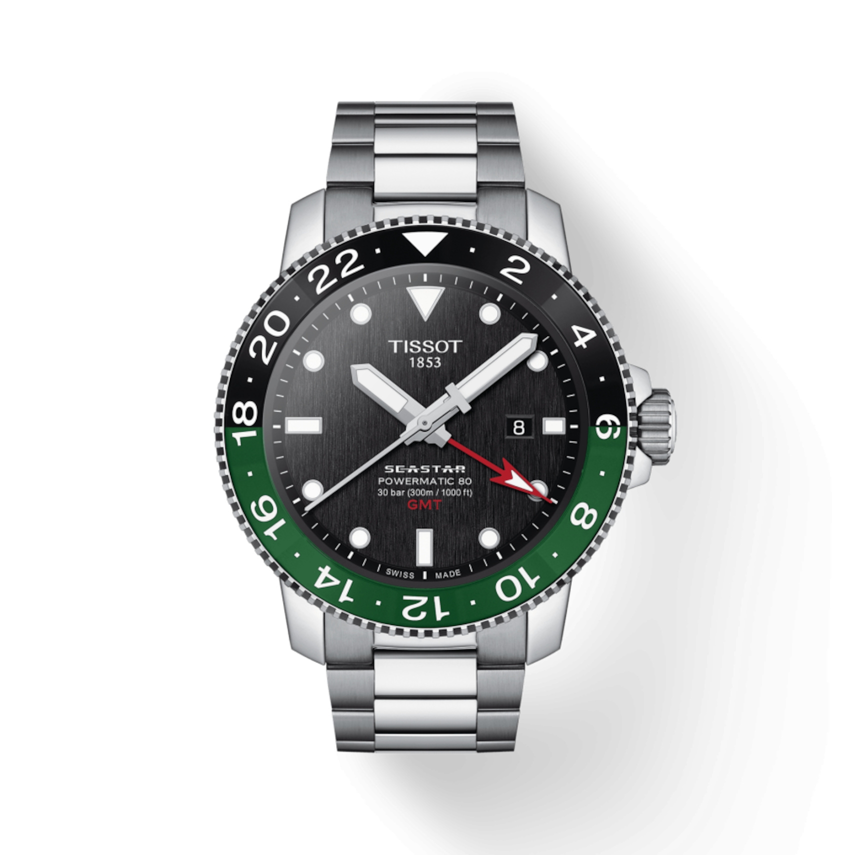 Tissot T120.429.11.051.01 : Seastar 1000 Powermatic 80 GMT Stainless Steel / Black / Bracelet