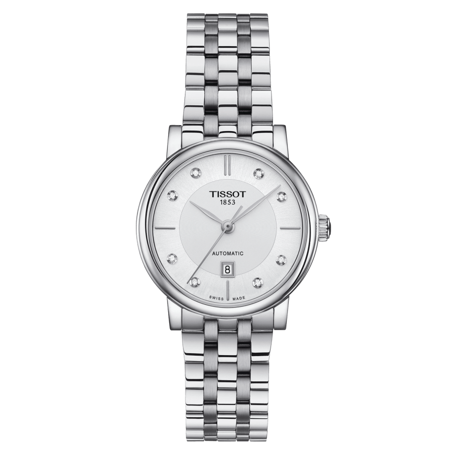 Tissot T122.207.11.036.00 : Carson Premium Automatic 30 Stainless Steel / Silver - Diamond / Bracelet