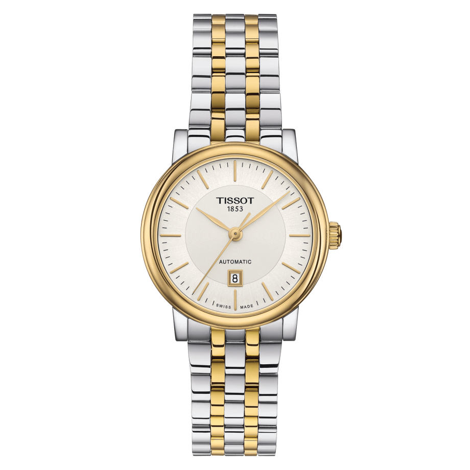 Tissot T122.207.22.031.00 : Carson Premium Automatic 30 Stainless Steel - Yellow Gold / Silver / Bracelet