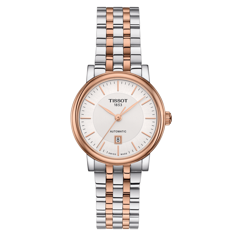 Tissot T122.207.22.031.01 : Carson Premium Automatic 30 Stainless Steel / Rose Gold PVD / Silver / Bracelet