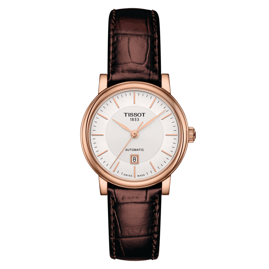 Tissot T122.207.36.031.00 : Carson Premium Automatic 30 Rose Gold / Silver / Strap