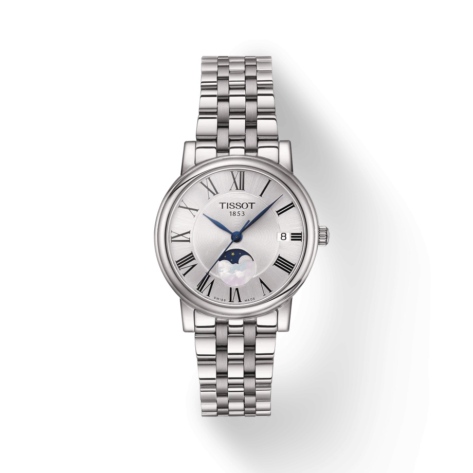 Tissot T122.223.11.033.00 : Carson Premium Lady Moonphase Stainless Steel / Silver/ Bracelet