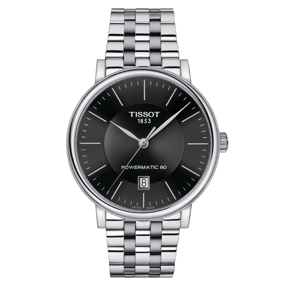 Tissot T122.407.11.051.00 : Carson Premium Powermatic 80 Stainless Steel / Black / Bracelet