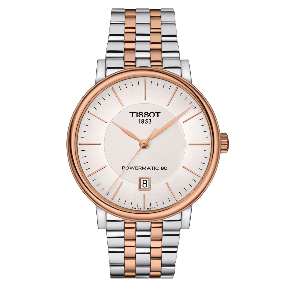 Tissot T122.407.22.031.01 : Carson Premium Powermatic 80 Stainless Steel / Rose Gold PVD / Silver / Bracelet