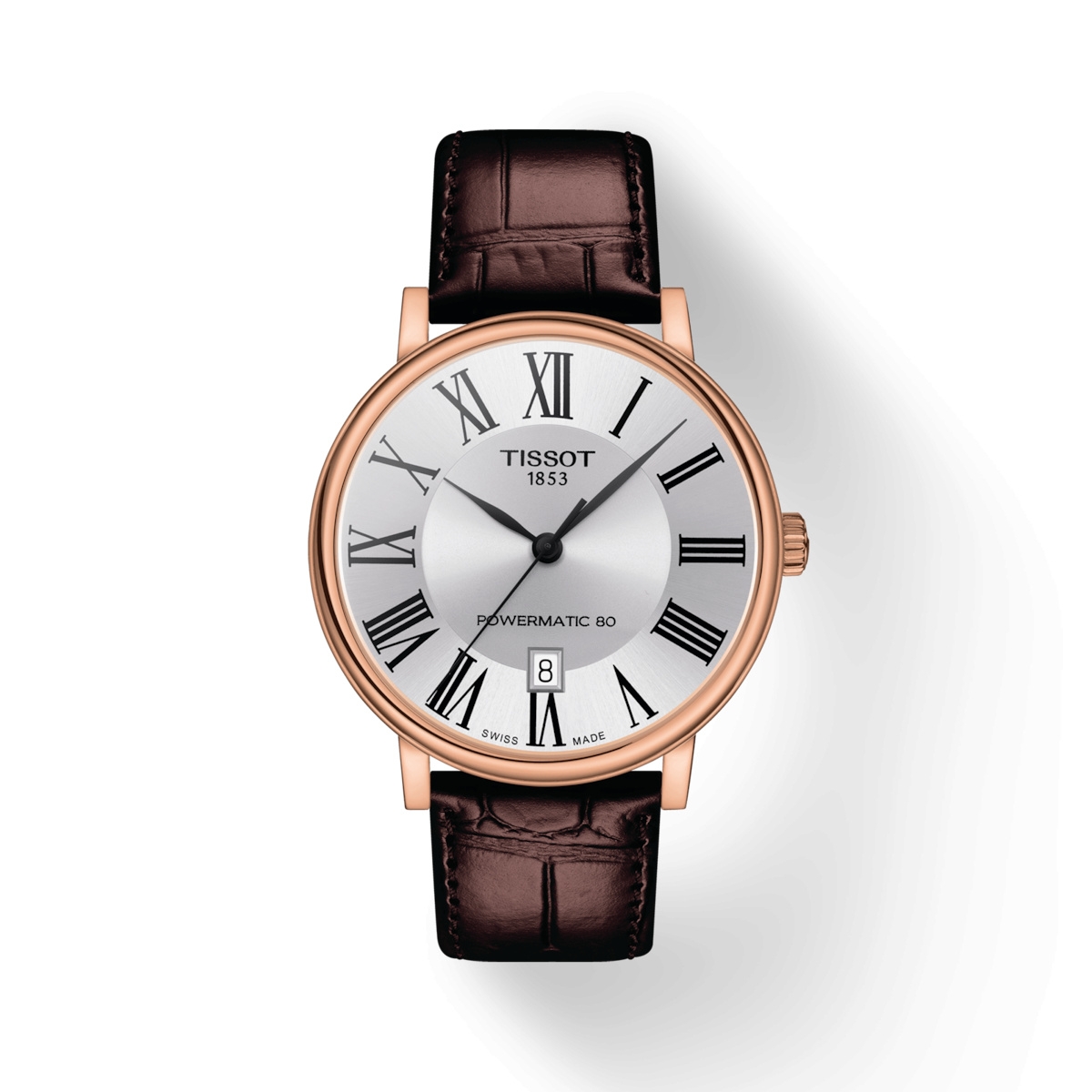 Tissot T122.407.36.033.00 : Carson Premium Powermatic 80 Rose Gold PVD / Silver / Strap