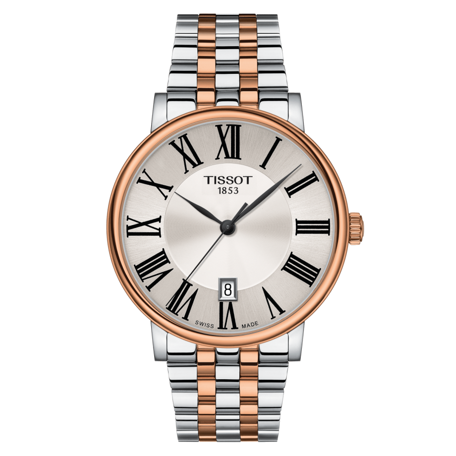 Tissot T122.410.22.033.00 : Carson Premium Quartz 40 Stainless Steel - Rose Gold / Silver / Bracelet