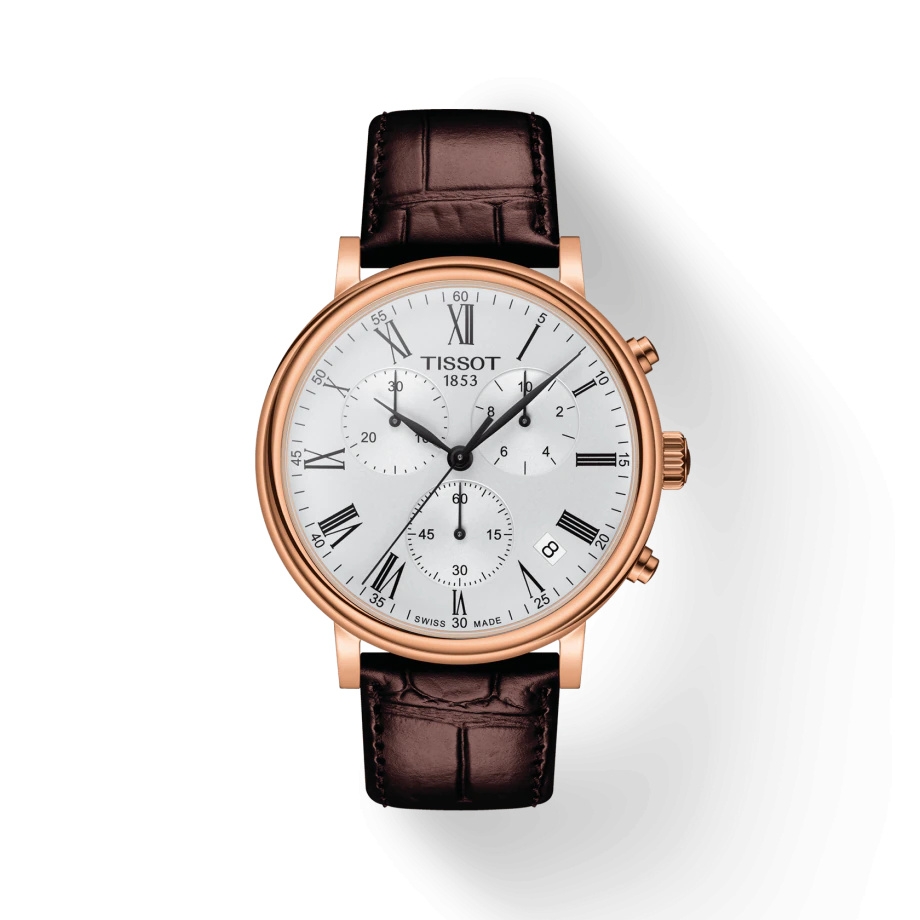 Tissot T122.417.36.033.00 : Carson Premium Chronograph Rose Gold / Silver