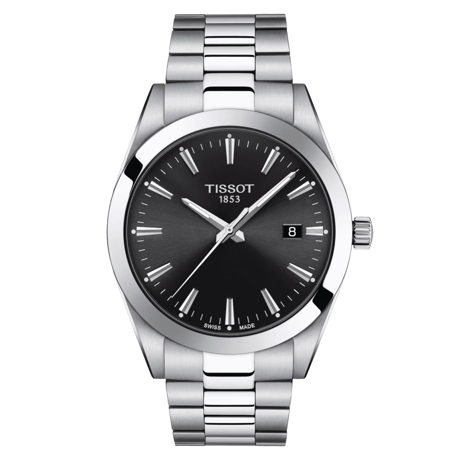 Tissot T127.410.11.051.00 : Gentleman Quartz Stainless Steel / Black / Bracelet