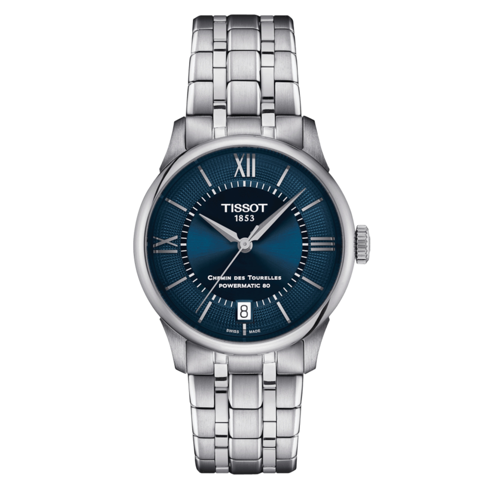 Tissot T139.207.11.048.00 : Chemin Des Tourelles Powermatic 80 34 Stainless Steel / Blue / Bracelet