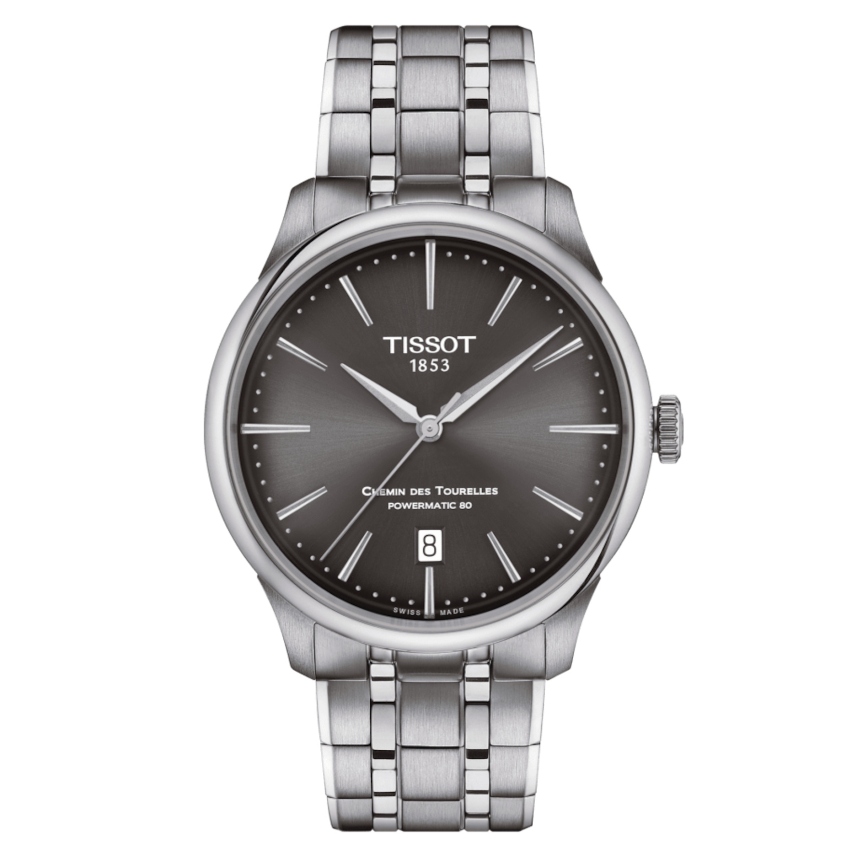 Tissot T139.807.11.061.00 : Chemin Des Tourelles Powermatic 80 39 Stainless Steel / Grey / Bracelet
