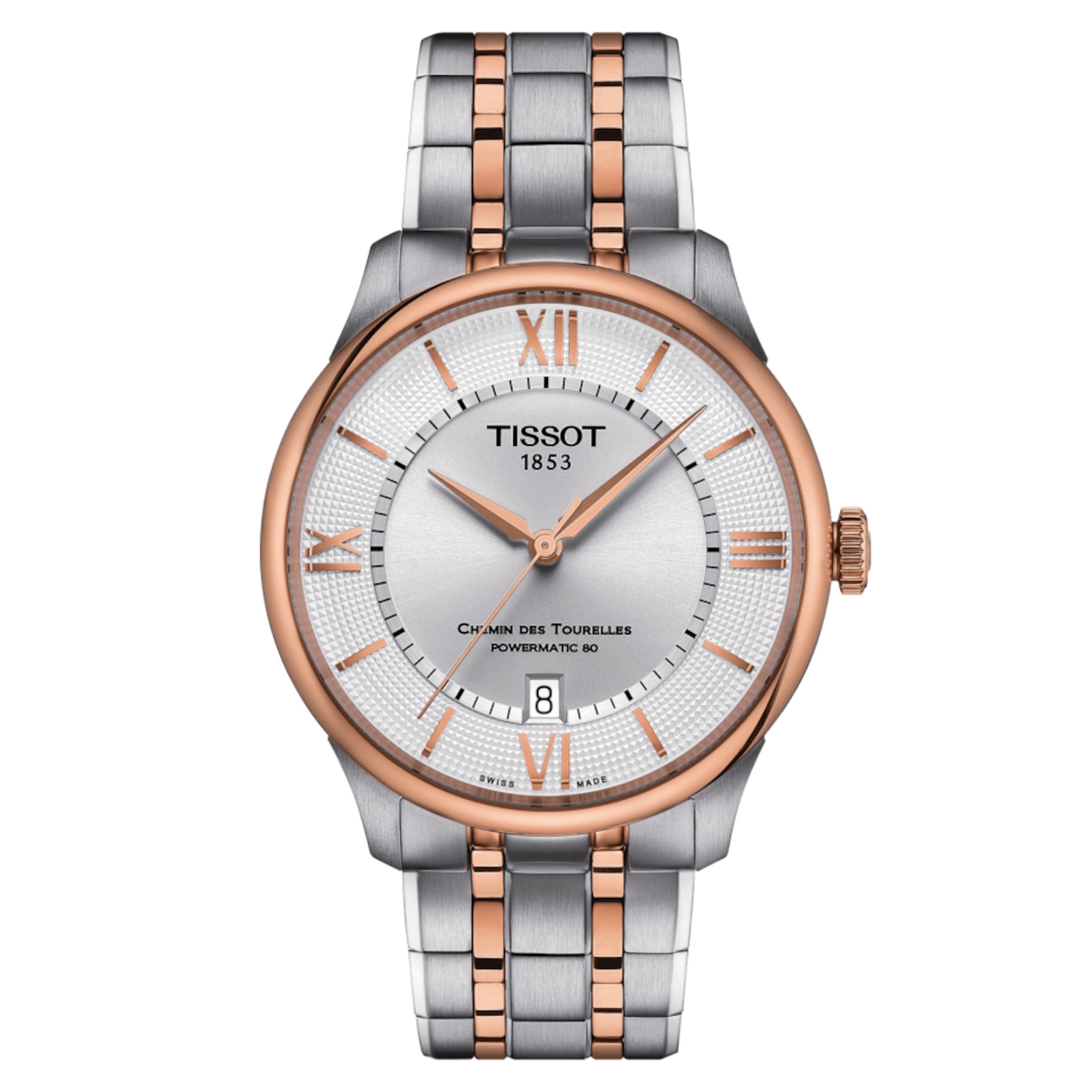 Tissot T139.807.22.038.00 : Chemin Des Tourelles Powermatic 80 39 Stainless Steel - Rose Gold / Silver / Bracelet