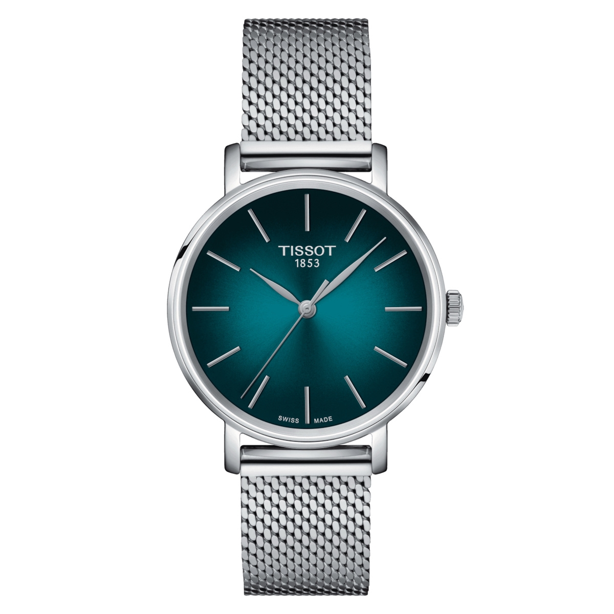 Tissot T143.210.11.091.00 : Everytime Lady Stainless Steel / Green / Bracelet
