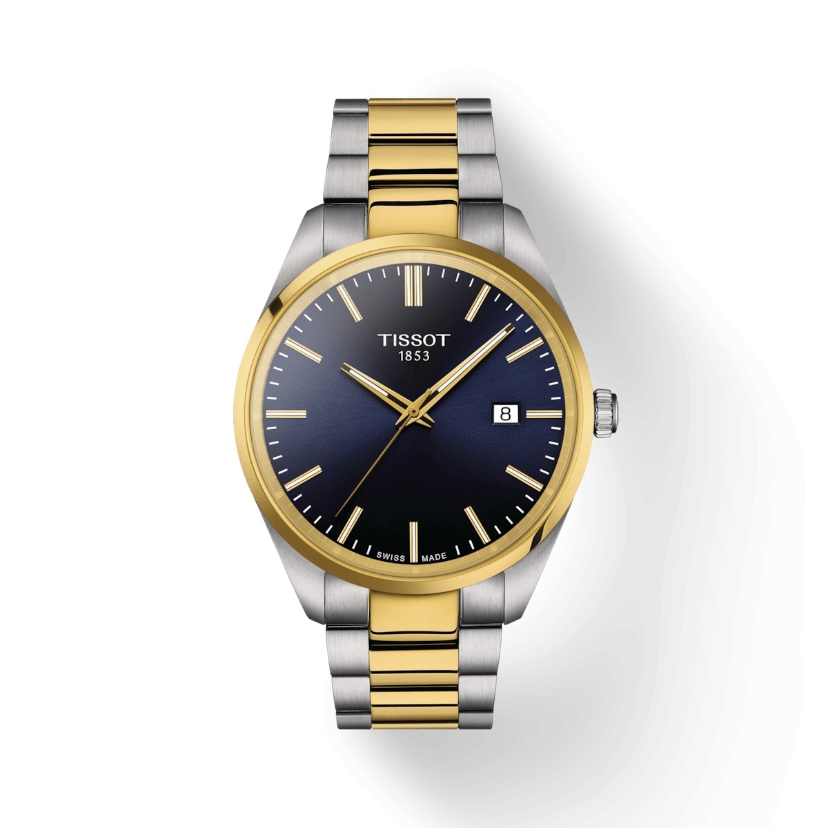 Tissot T150.410.22.041.00 : PR 100 Quartz 40 Stainless Steel - Yellow Gold / Blue / Bracelet