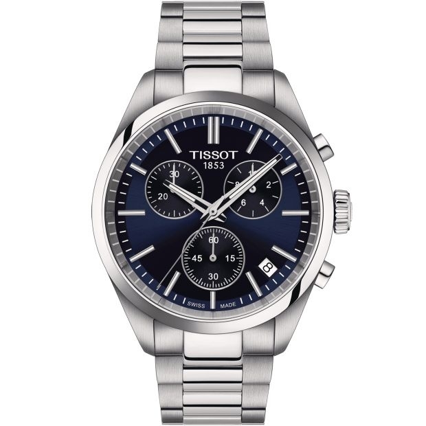 Tissot T150.417.11.041.00 : PR 100 Quartz Chronograph Stainless Steel / Blue / Bracelet