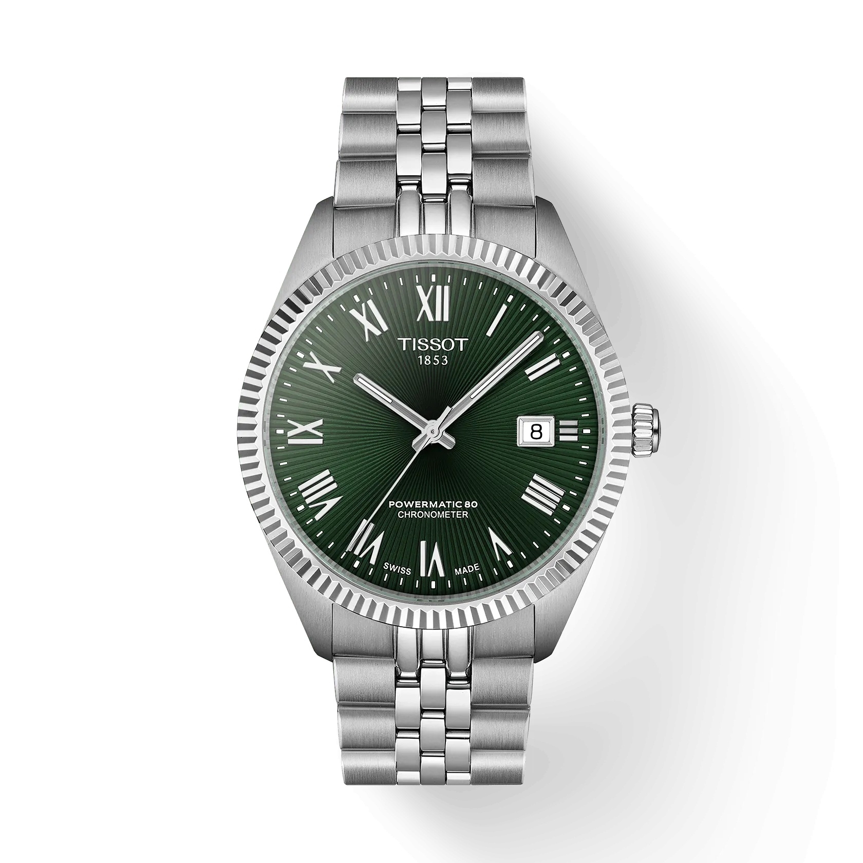 Tissot T156.408.11.093.00 : Ballade 39 Powermatic 80 Stainless Steel / Green / Bracelet