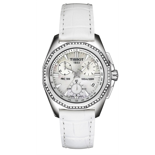 Tissot T22.1.456.21 : PRC 100 Chronograph Quartz 34.8 Stainless Steel / MOP / Strap