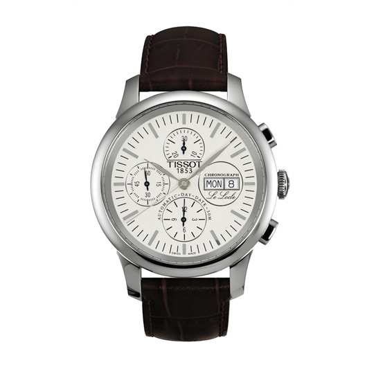 Tissot T41.1.317.31 : Le Locle Chronograph 42.3 Stainless Steel / Silver / Strap
