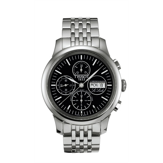 Tissot T41.1.387.51 : Le Locle Chronograph 42.3 Stainless Steel / Black / Bracelet