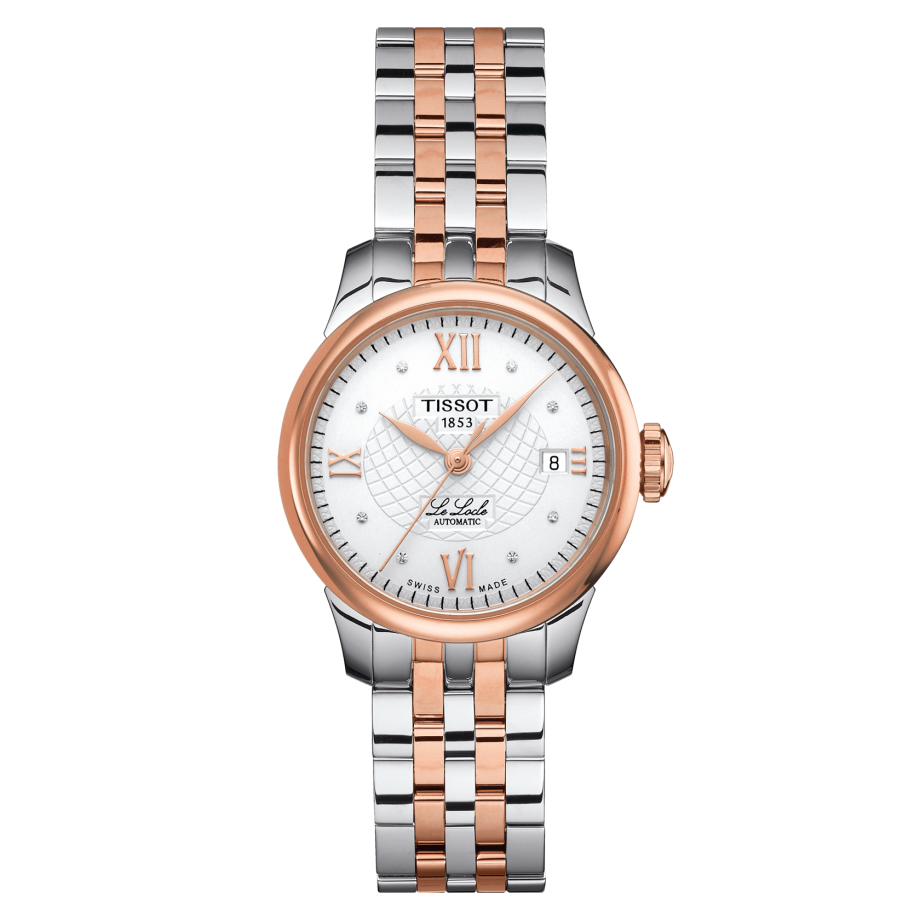 Tissot T41.2.183.16 : Le Locle  Automatic  Lady Stainless Steel - Rose Gold / Silver / Bracelet