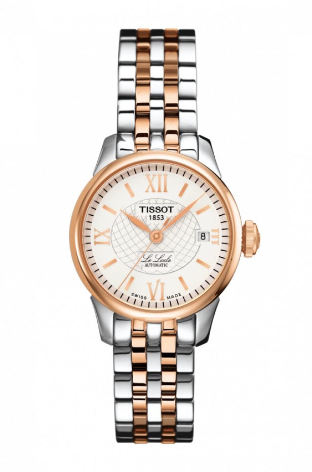 Tissot T41.2.183.33 : Le Locle Automatic 25.3 Stainless Steel - Rose Gold / Silver / Bracelet
