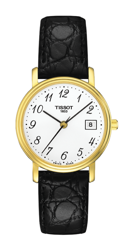 Tissot T52.5.121.12 : Desire Quartz 27 Yellow Gold PVD / White / Strap