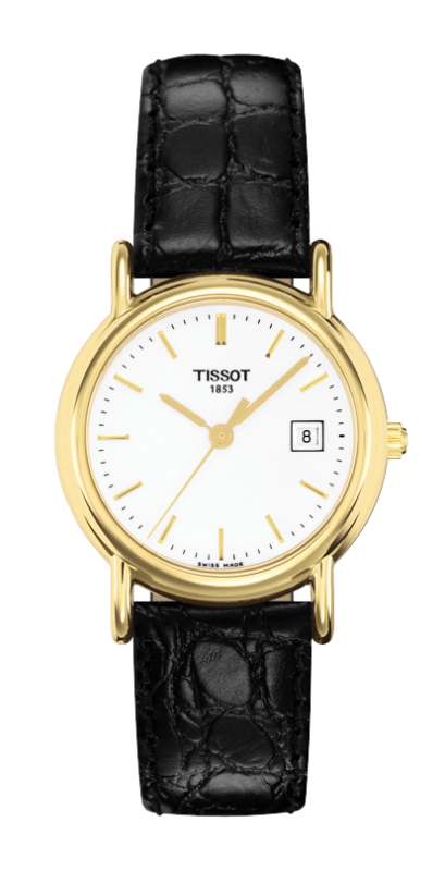 Tissot T71.3.129.11 : Carson Quartz 26.8 Yellow Gold / Silver / Strap